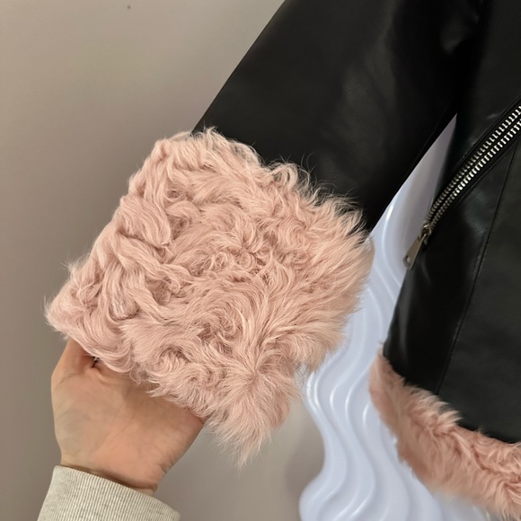 Charlotte Simone Bowie leather fur trim Jacket - Picture 4 of 8